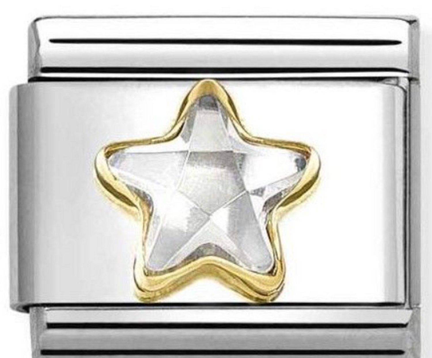 Charms Nomination Link 18K złoto zawieszka charms Gwiazda z białym kamieniem 030614 010.jpg